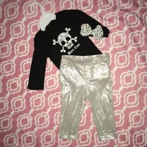 💎Shine bright like a Diamond 💎Silver Leggings 9m